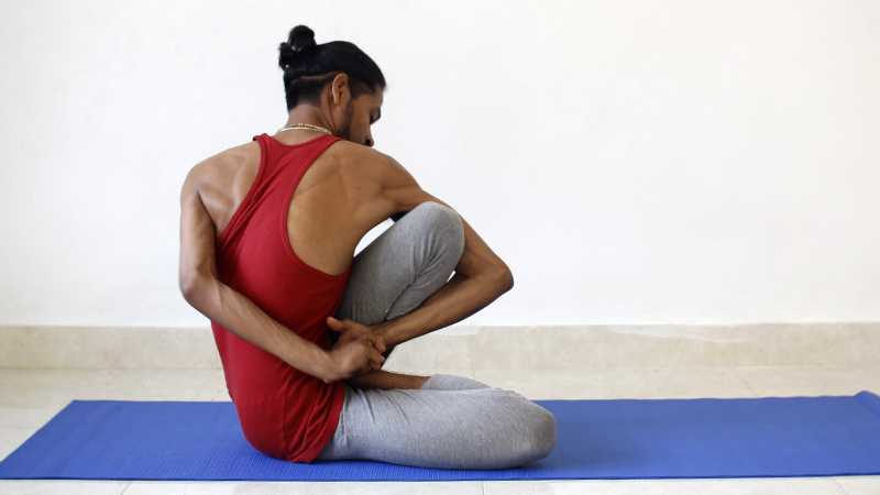 Person in a yoga position